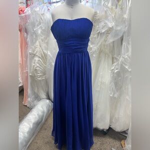 Elegant Blue Strapless Dress